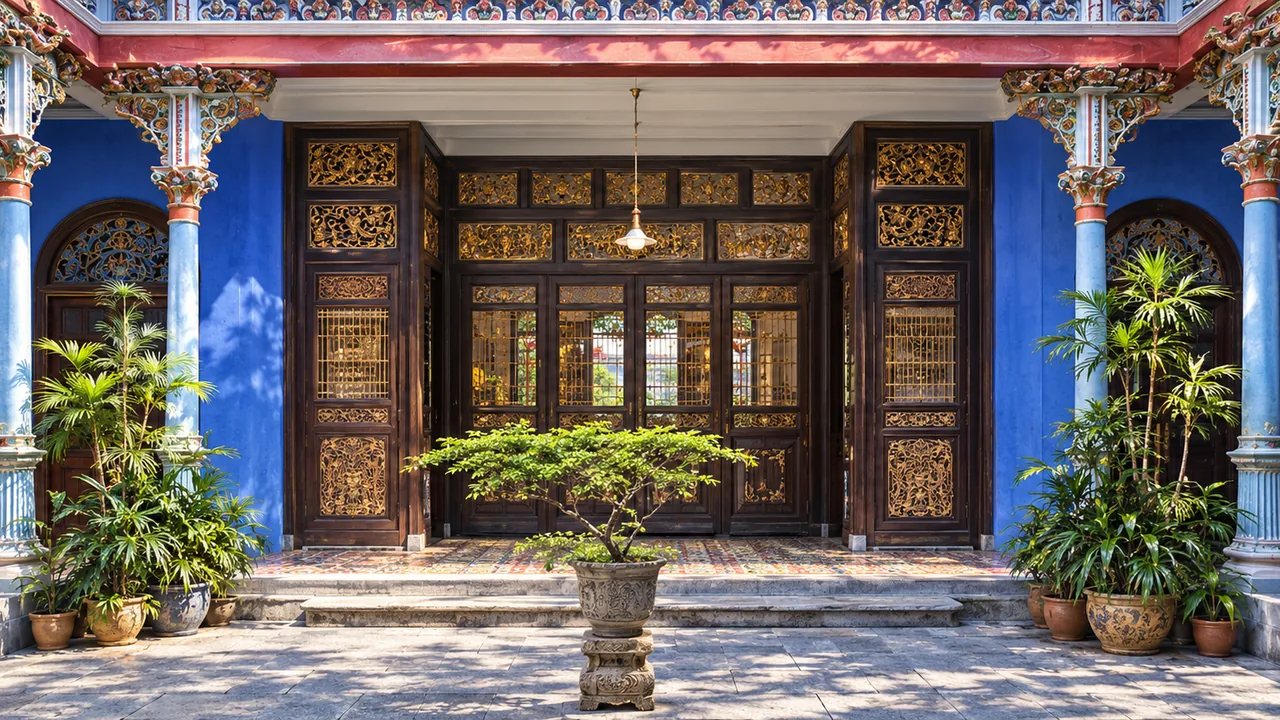 Cheong Fatt Tze Mansion, a historic blue heritage building in George Town